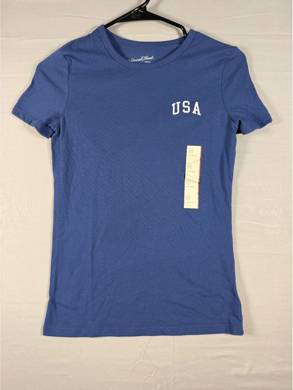 Universal Thread Women's XS Navy Blue USA Short Sleeve T-Shirt with AmericanFlag